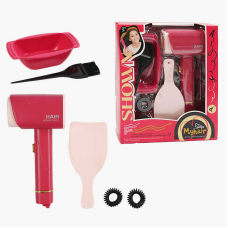 Набір перукаря 2805-5 (72/2) фен видуває повітря, підсвітка, аксесуари для волосся, щітка та посудина для фарбування, в коробці