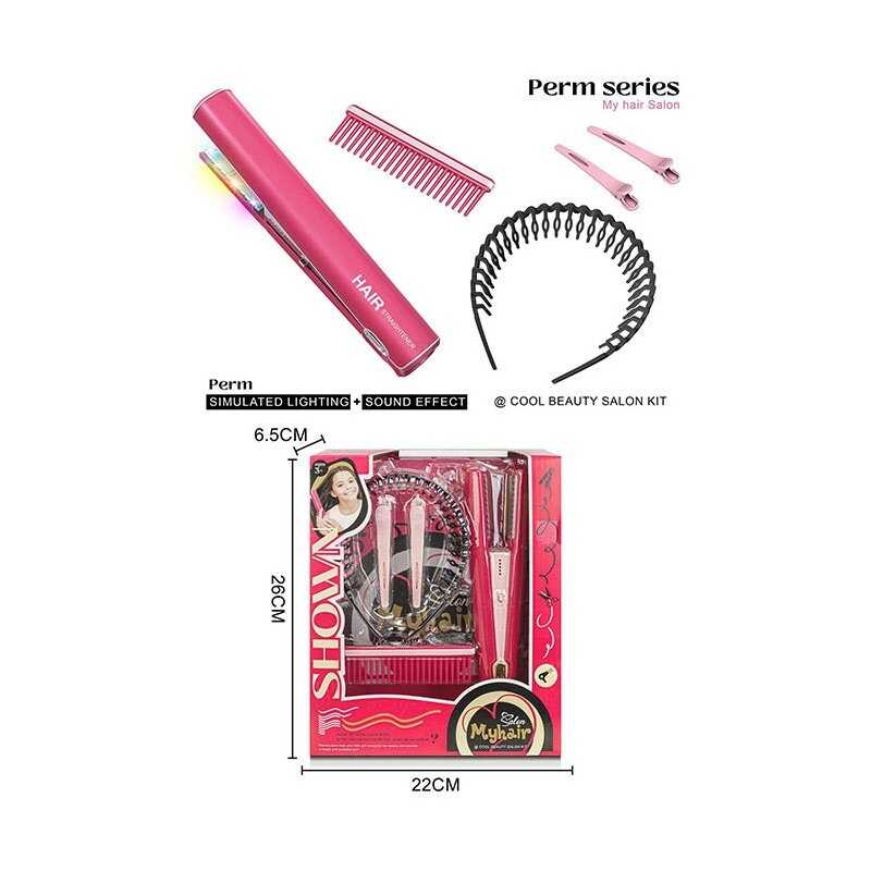 Набір перукаря 2805-8 (72/2) підсвічування, звуки, функціональний стайлер, гребінець, затискачі, обруч, в коробці