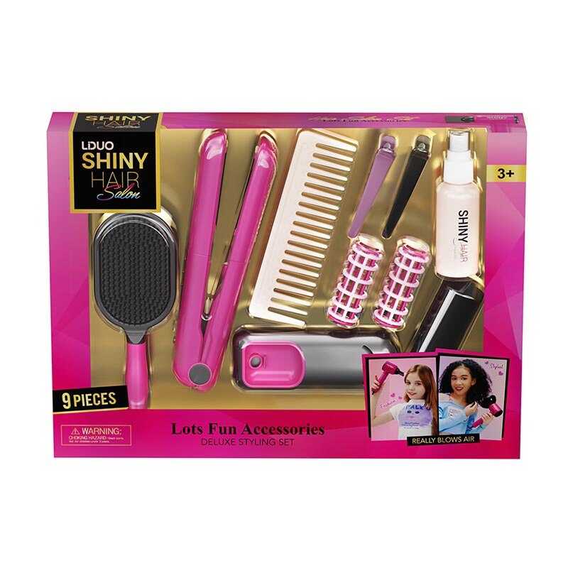Набір перукаря 626005 (24) 9 елементів, звук, підсвічування, стайлер, щітка для волосся, гребінець, бігуді, заколки, в коробці Набір перукаря 626005 (24) 9 елементів, звук, підсвічування, стайлер, щітка для волосся, гребінець, бігуді, заколки, в коробці