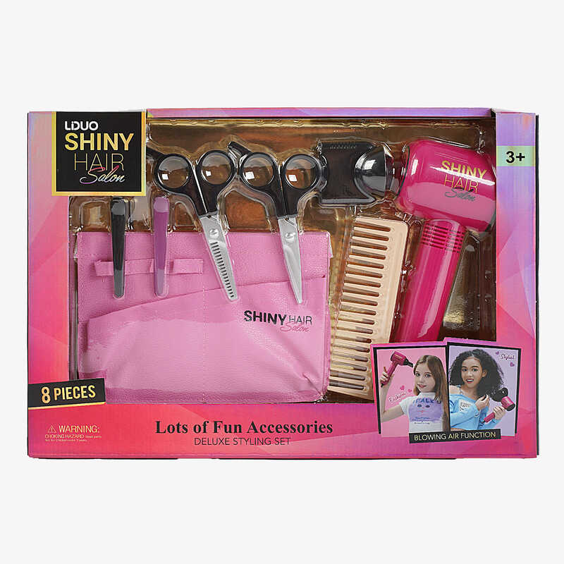 Набір перукаря 626006 (24) 8 аксесуарів, фен видуває повітря, насадка, 2 заколки, гребінець, ножиці, фартух, у коробці Набір перукаря 626006 (24) 8 аксесуарів, фен видуває повітря, насадка, 2 заколки, гребінець, ножиці, фартух, у коробці