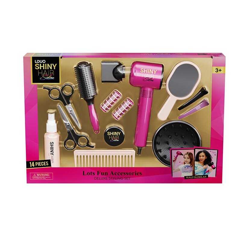 Набір перукаря 626021 (18) 14 елементів, функціональний фен, насадка, ножиці, заколки, бігуді, люстерко, в коробці