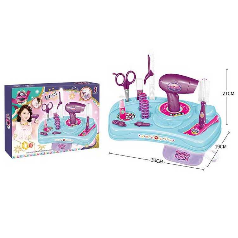 Набір перукаря KL 3077 (36) фен, брашинг, заколки, плойка, фартух, ножиці, в коробці