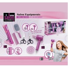 Набір перукаря YLQ 090 (24/2) стайлер, звук, підсвітка, 2 щітки для волосся, фен та 2 насадки, ножиці,  в коробці
