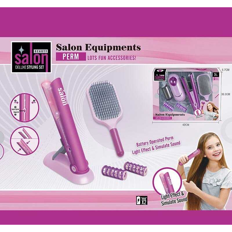 Набір перукаря YLQ 092 (36/2), стайлер, підсвітка, звук, щітка для волосся, підставка, бігуді, в коробці