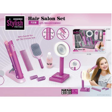 Набір перукаря YLQ 095 (24/2) стайлер, звук, підсвітка, бігуді, 2 щітки для волосся, баночка для спрею, дзеркало з підсвіткою, в коробці