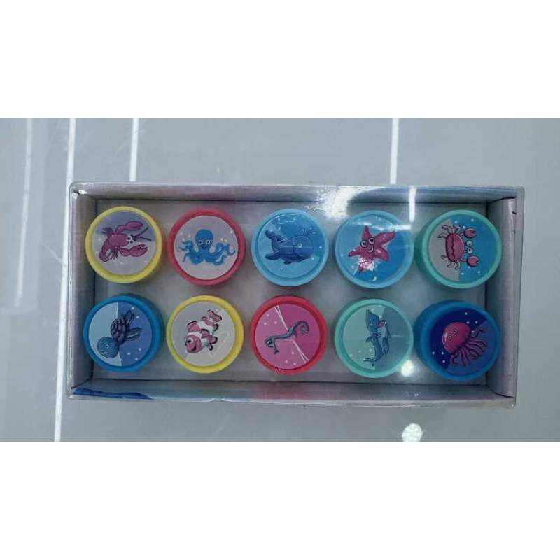 Набір печаток C 71056 (420) “Морські жителі“, розмір: 2.5х3 см, 10 штук в упаковці, вбудоване чорнило, в коробці