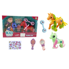 Набір поні SM 338 C12 (96/2) 2 види, гумові, висота 13см, щітка для волосся, дзеркальце, брязкальце, наліпки, в коробці