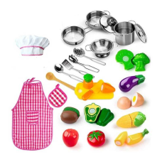 Набір посуду 268-3 (36) металевий посуд, продукти на липучках, фартух, У ПАКЕТІ