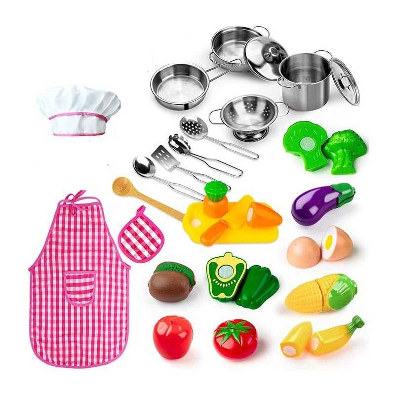 Набір посуду 268-3 (36) металевий посуд, продукти на липучках, фартух, У ПАКЕТІ