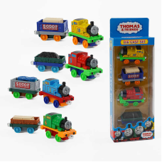 Набір потягів 899-8 (96/2) 2 види, металопластик, магнітне з“єднання,  вагончиків, 2 локомотиви, 2 вагончики, в коробці