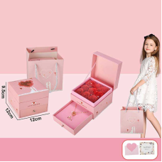 Набір прикрас 769-11 (144/2) висувна шухляда, підвіска, каблучка, бутони троянди, листівка, паперовий пакет, в коробці
