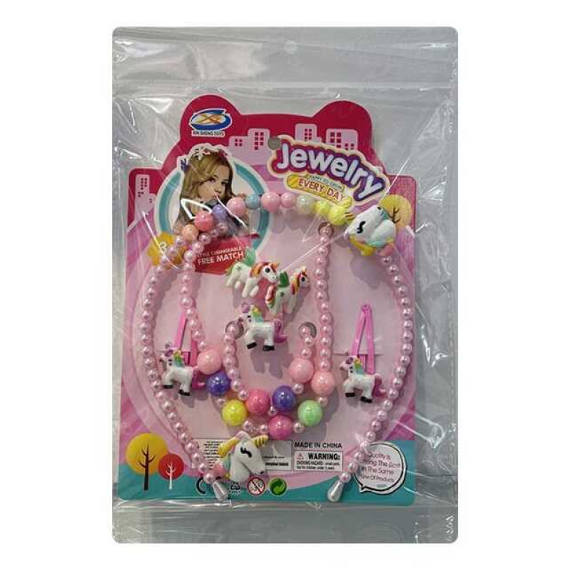 Набір прикрас A 6-15 (360/2) намисто, обруч, 2 заколки, каблучка, пара сережок, браслет, в пакеті Набір прикрас A 6-15 (360/2) намисто, обруч, 2 заколки, каблучка, пара сережок, браслет, в пакеті