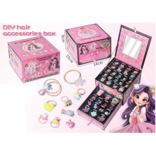 Набір прикрас A 62601 (36/2) намистини, підвіски, фурнітура, резинки, в коробці