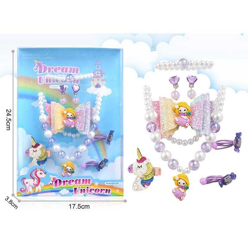 Набір прикрас A 9 E (120/2) намисто, браслет, шпильки, резинки, сережки, у слюді Набір прикрас A 9 E (120/2) намисто, браслет, шпильки, резинки, сережки, у слюді