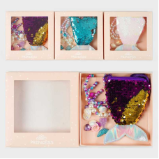 Набір прикрас C 63933 (240) 3 види, сумочка-гаманець, каблучка, намисто, кліпси, браслет, в коробці, ВИДАЄТЬСЯ ТІЛЬКИ МІКС ВИДІВ