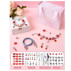 Набір прикрас DLS 1105 (100) 6 основ браслетів, шарми, скринька, в коробці