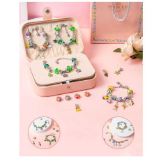 Набір прикрас DLS 1131 (48) 12 основ браслетів, шарми, шкатулка, в коробці