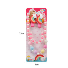 Набір прикрас E 4-6 (960/2) намисто, браслет, 2 заколки, прикраси-веселки, в пакеті