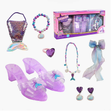 Набір прикрас JY 3407 (48/2) туфельки, сумочка, перстень, сережки, намисто, заколка з бантом, в коробці