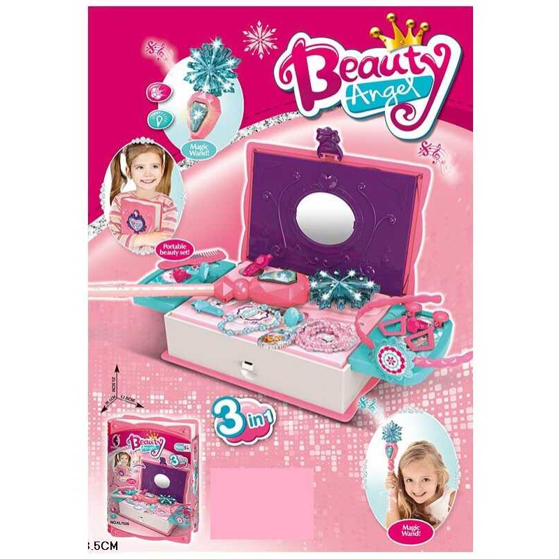 Набір прикрас KL 7528 / 7528 A (48/2) намисто, браслет, каблучки, обруч, органайзер, чарівна паличка, підсвічування, звук, заколка, гребінець, в коробці Набір прикрас KL 7528 / 7528 A (48/2) намисто, браслет, каблучки, обруч, органайзер, чарівна паличка, підсвічування, звук, заколка, гребінець, в коробці