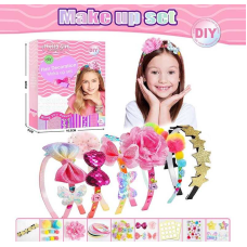 Набір прикрас L 5303 (120/2) 6 обручів, декоративні текстильні елементи, двосторонні наліпки-фіксатори, в коробці