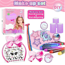 Набір прикрас L 5305 (120/2) 3 олівці з м“якими стрижнями, прикраса для волосся, м“які бігуді, заколки, наліпки, в коробці