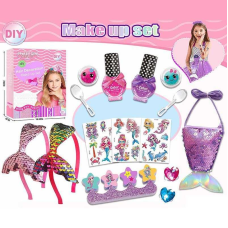 Набір прикрас L 5307 (120/2) сумочка, обруч, прикраси, блискітки, тату, лак для нігтів, розділювач для пальчиків, в коробці