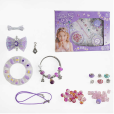 Набір прикрас PX 66086 (72/2) 62 елементи, основи для прикрас, шарми, намистинки, кулон, заколка, нігті, в коробці