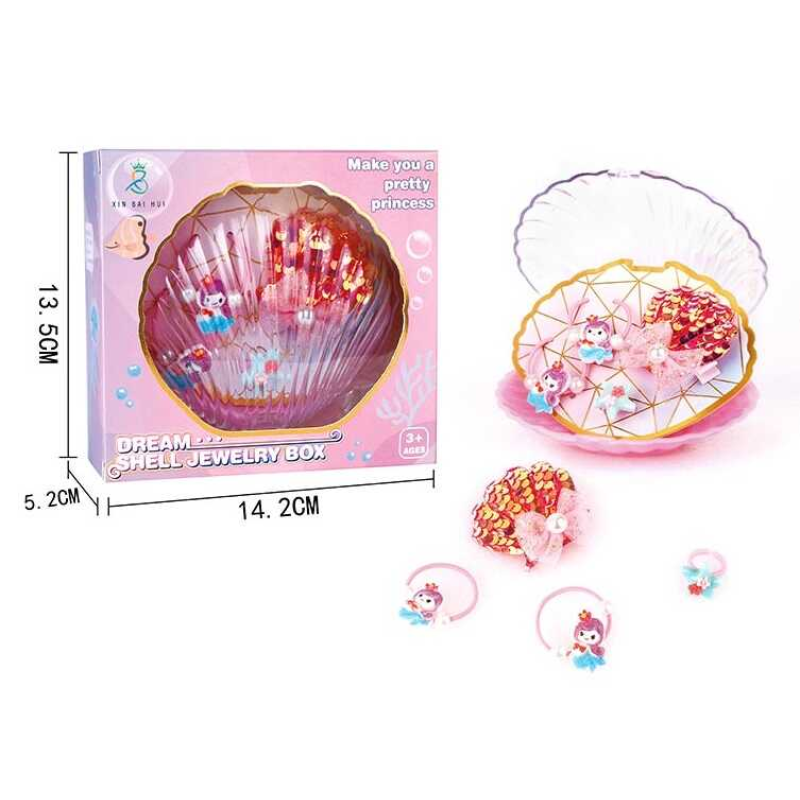 Набір прикрас А 108-4 (240/2) 2 резинки для волосся, каблучка, заколка, прозорий бокс, в коробці