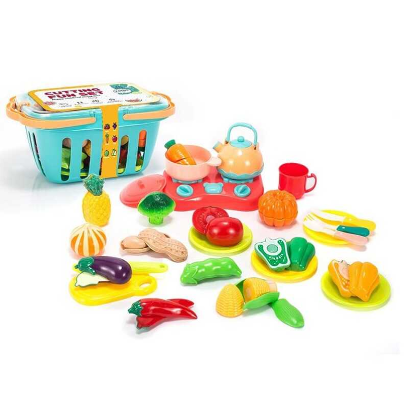 Набір продуктів BC 8012 (24) продукти на липучках, посудка, конфорки, в кошику