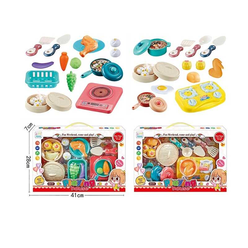 Набір продуктів HZ 2 (36) 2 види, конфорка, посуд, прилади, в коробці