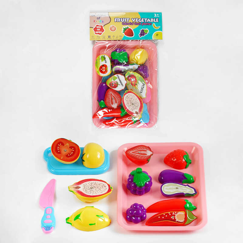 Набір продуктів MDX 130 B4 Штрих-402271 (144/2) 2 види, дошка для нарізання, пластиковий ножичок, написи англійською, продукти на магнітах, в пакеті