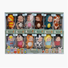 Набір пупсів 232-1 (36/2) ЦІНА ЗА 12 ШТУК В БЛОЦІ, висота 11,5см, рухливі кінцівки, знімний одяг, в коробці