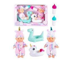 Набір пупсів HX 627-2 (24) 2 пупси, 22 см, імітація скляних очей, аксесуари, в коробці