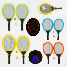 Набір ракеток 1208 B (48) 4 види, 2 воланчики, 55см, в сітці, ВИДАЄТЬСЯ ТІЛЬКИ МІКС ВИДІВ