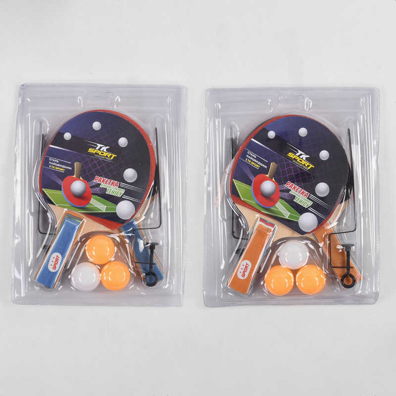Набір ракеток для пінг-понгу C 44875 (50) “TK Sport“, 2 види, 2шт + 3 кульки + сітка, в слюді