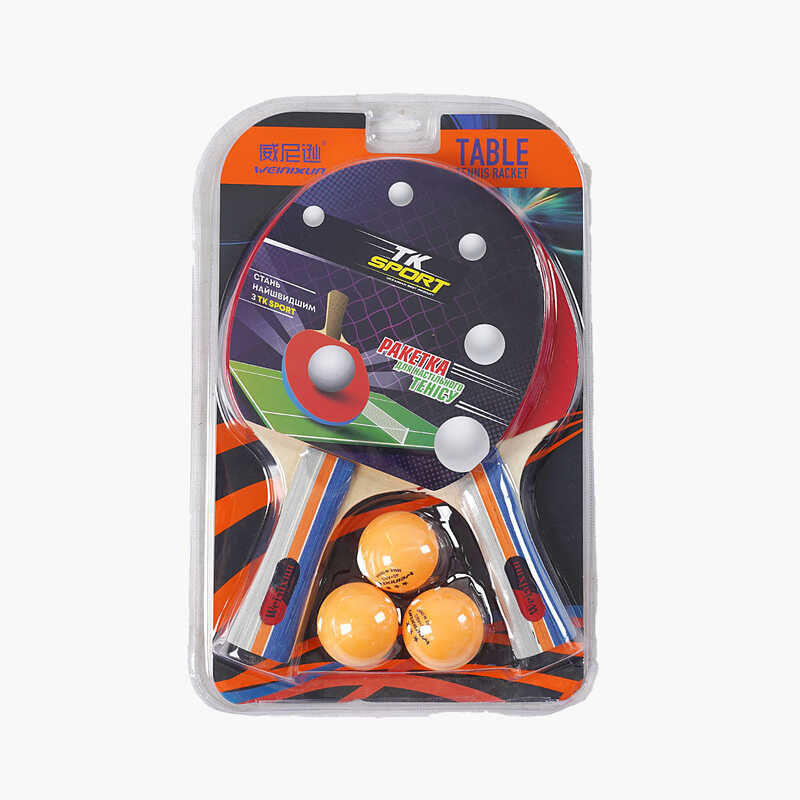 Набір ракеток для пінг-понгу C 70218 (40) “TK Sport“, 2 ракетки, 3 м“ячики, в слюді