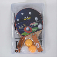 Набір ракеток для пінг-понгу С 34430 (50) “TK Sport“ сітка, 2 ракетки + 3 м“ячі, в слюді