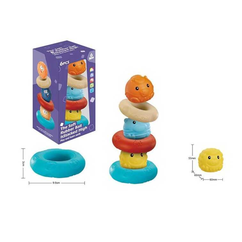 Набір сенсорних іграшок 1131 (72) 6 елементів, тваринки, в коробці