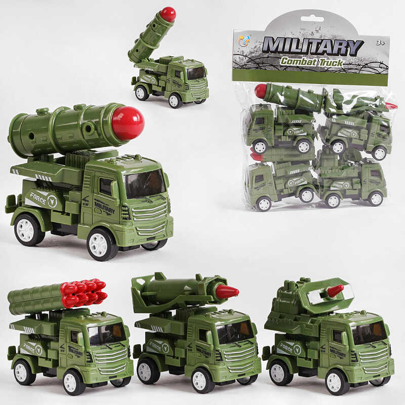 Набір спецтехніки 345-34 A (96/2) “Військова техніка“, інерція, 4 штуки, в пакеті