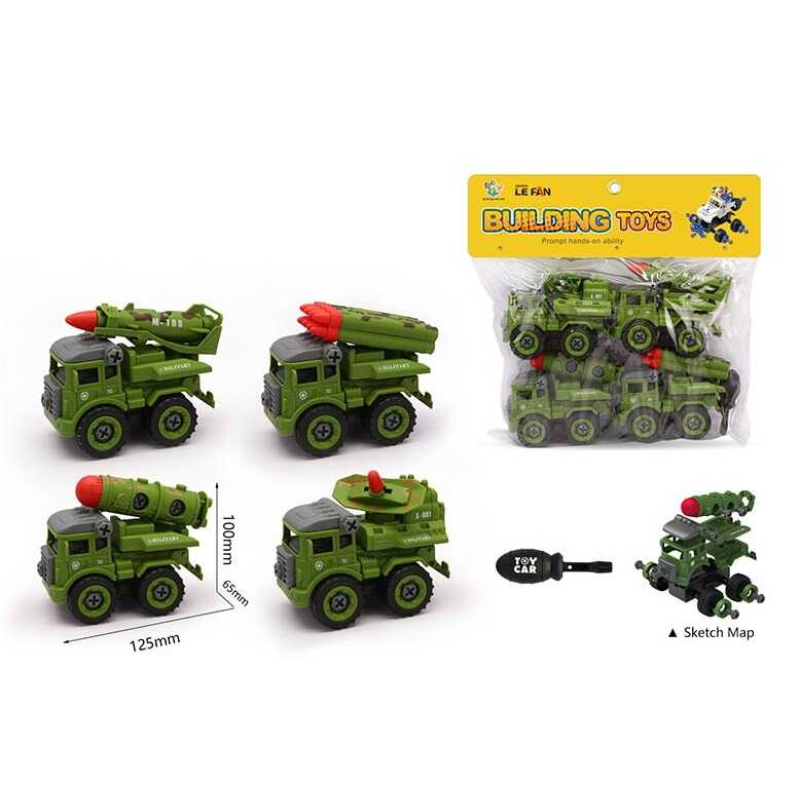 Набір спецтехніки 5512 В (72) 4 штуки, військова техніка, конструктор, викрутка, у пакеті Набір спецтехніки 5512 В (72) 4 штуки, військова техніка, конструктор, викрутка, у пакеті