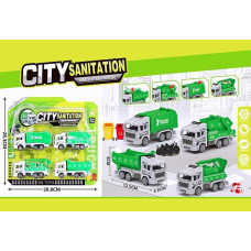 Набір спецтехніки BQ 600-47 (96/2) 4 штуки, санітарно-технічні машини, інерція, на листі