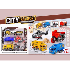 Набір спецтехніки BQ 600-50 (96/2) 4 штуки, міський транспорт, масштаб 1:72, на листі