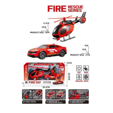 Набір спецтехніки JP 588-84 A (36/2) гвинтокрил, машинка, звуки, підсвічування, гумові шини, рухомі лопаті, гвинтокрил на батарейках, в коробці