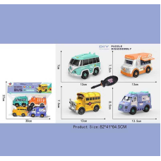 Набір спецтехніки RL 589-24 D (48) 4 штуки, машинки-конструктор, викрутка, в пакеті