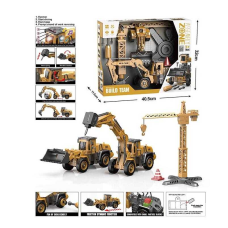 Набір спецтехніки YW 9101 A (18/2) підсвічування, звуки, інерційний механізм, рухливі елементи, інструменти, функціональний кран, в коробці