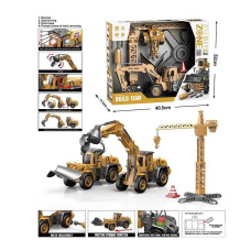 Набір спецтехніки YW 9101 B (18/2) підсвічування, звуки, інерційний механізм, рухливі елементи, інструменти, функціональний кран, в коробці