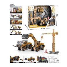 Набір спецтехніки YW 9101 C (18/2) підсвічування, звуки, інерційний механізм, рухливі елементи, інструменти, функціональний кран, в коробці