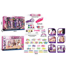 Набір стиліста 923 (12) 3в1, стайлер, 2 гаджети для плетіння, кольорові нитки, намистини, гребінець, в коробці