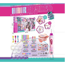 Набір стиліста KSY 965 (12) прилад для нанизування бусин, машинка для приклеювання стразів - механічні, пружинки, нитки, підвіски, резиночки, наліпки, в коробці